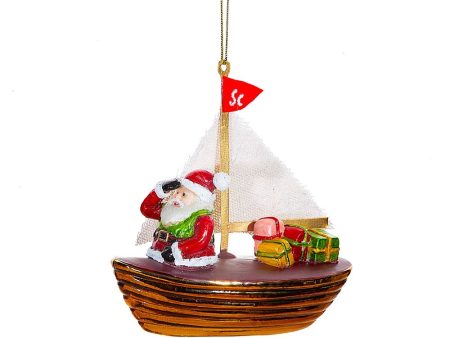 Sailing Santa Shaped Bauble Cheap