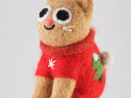 Esther, Cat with Christmas Jumper Hanging Decoration Discount