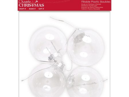 Fillable Plastic Baubles 4pk Cheap