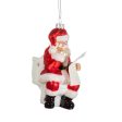 Santa On The Loo Shaped Bauble on Sale