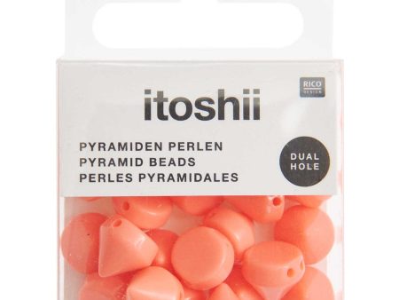 Pyramid Beads Round Neon Orange For Discount