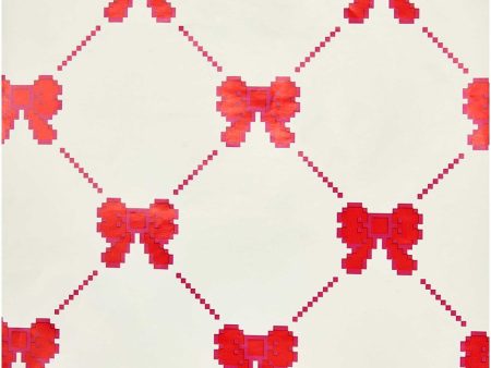 Wrapping Paper Pixel Bows Cream Cheap