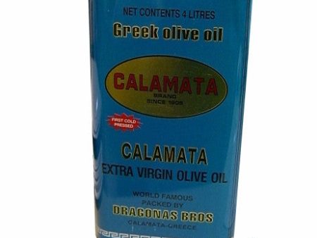 Extra Virgin Olive Oil - Calamata Brand, Blue Can, CASE (4 x 4L) Hot on Sale