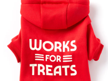 Works For Treats Dog Hoodie - M For Discount