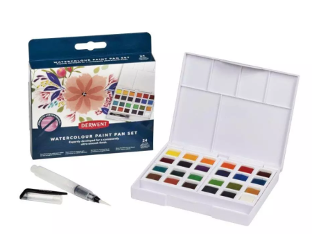 Derwent Watercolour Paint Pan 24 Set Cheap