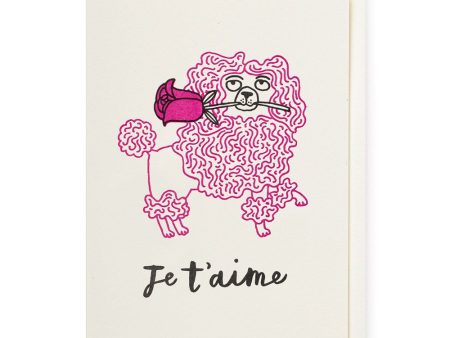 Je T aime Poodle Card on Sale