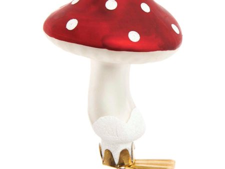 Glass Clip Fly Agaric Pointed With Glitter Supply