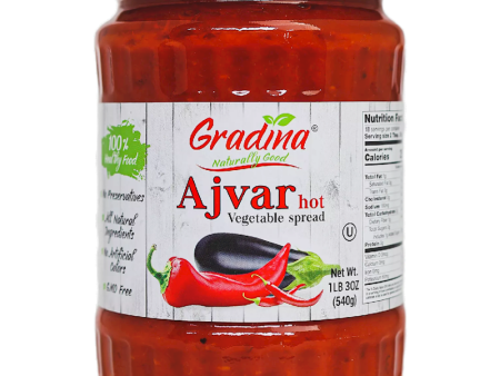 Ajvar Hot Vegetable Spread (gradina) 19.3oz Supply