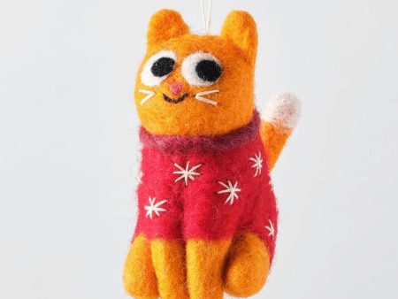 Esther, Cat in Magenta Jumper Hanging Decoration Sale