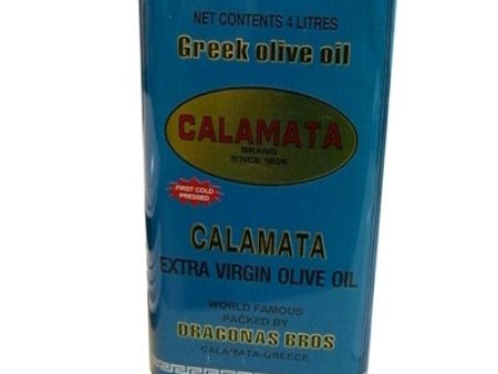 Extra Virgin Olive Oil - Calamata Brand, Blue Can, 4L Online now