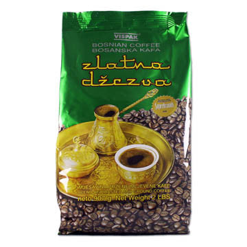 Bosnian Ground Coffee-Zlatna Dzezva (Vispak) 907g, 2lbs, Green Bag Online now