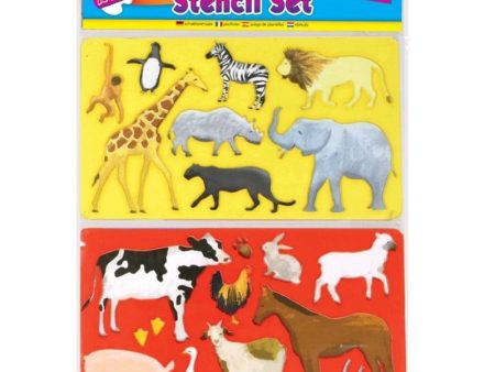 Fun Stencils 2 Pack Animals on Sale