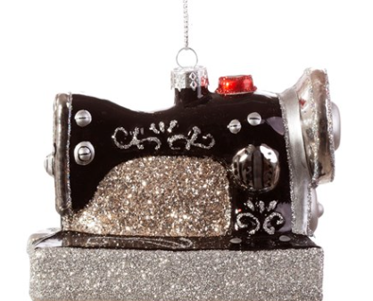 Retro Sewing Machine Shaped Bauble Black Online Sale