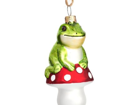 Frog on a Mushroom Shaped Bauble Hot on Sale