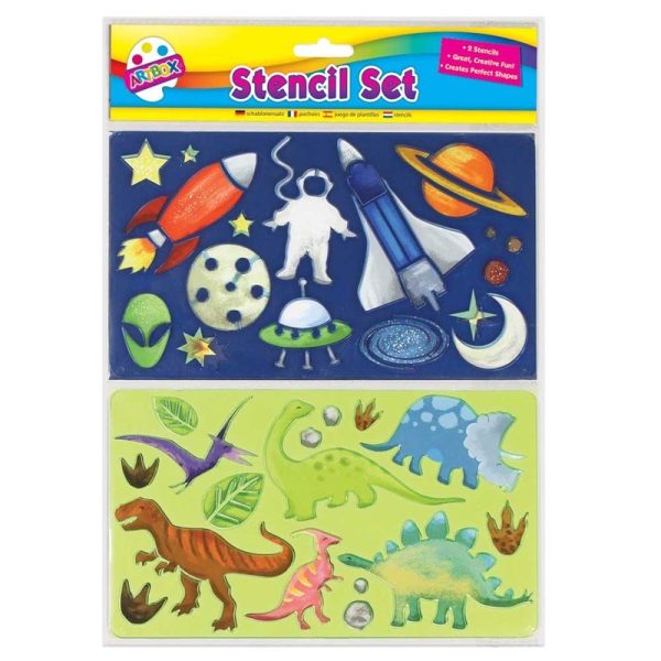 Fun Stencils 2 Pack Dinosaurs Sale