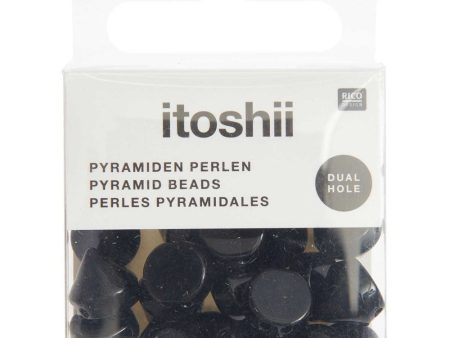 Pyramid Beads Round Black Hot on Sale