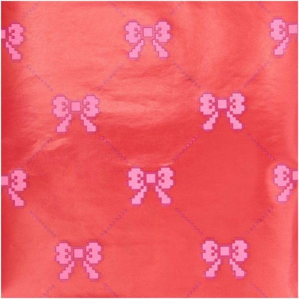 Wrapping Paper Pixel Bows Red Hot on Sale